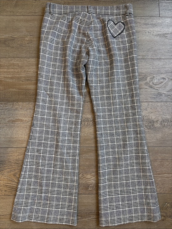 Juicy Couture Pants - Y2K Juicy Couture Black & White Houndstooth Wool Flare Pants w Heart Back Pocket